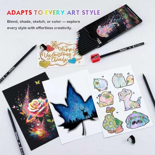 Kird Barken Stocking Stuffers, Art Supplies, 12 Rainbow Colored Pencils, Teen Girl Gifts Trendy Stuff, Multicolored Cool Stuff Fun Art Pencil Teen Girl Gifts Trendy Stuff for Coloring, Drawing - Image 5