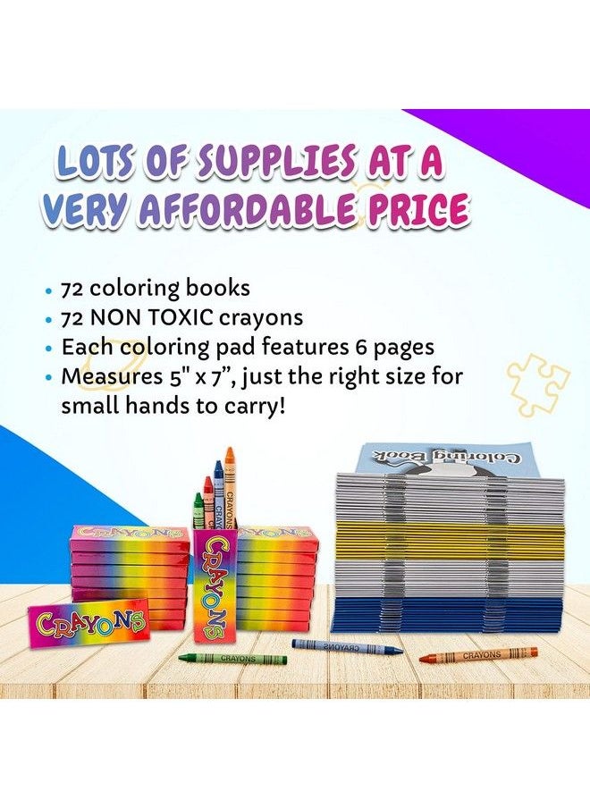 Bottles N Bags Bulk Coloring Books For Kids (72 Pack) Mini Coloring Books & Crayons Party Favors Fun Activity Giveaways & More ; Assorted Designs Wit  - Image 3