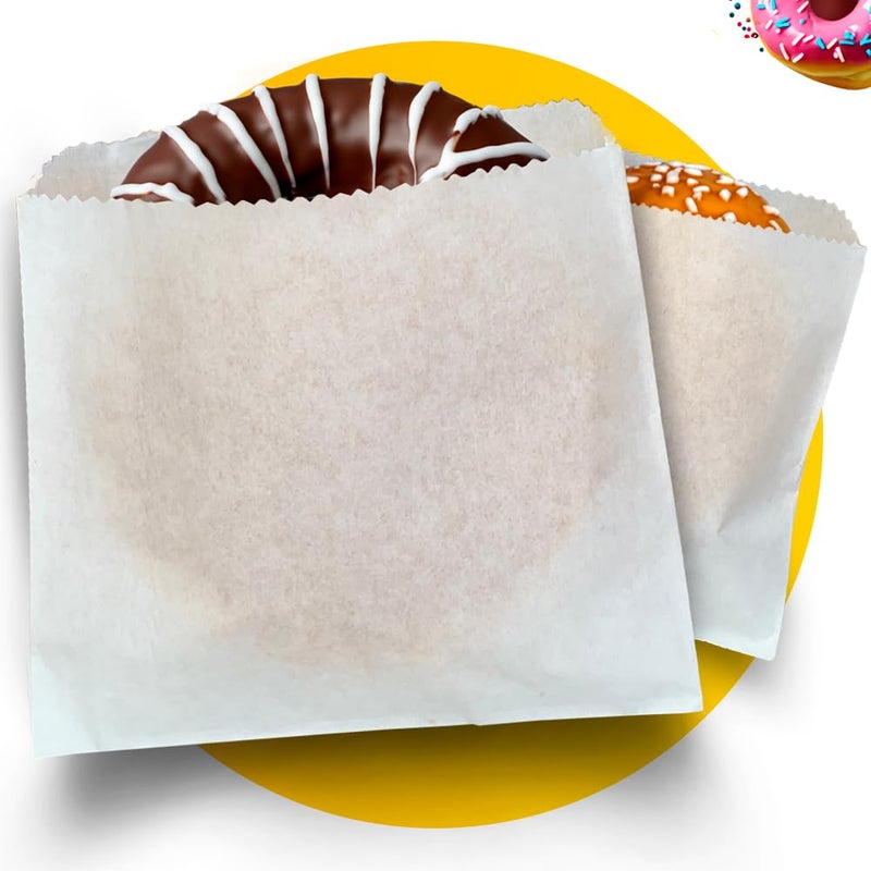 Simplelifeco UK 100 Pure Greaseproof Paper Food Bags 8 x 8  100 Grease Resistant White Paper Sandwich Bags  B Corp