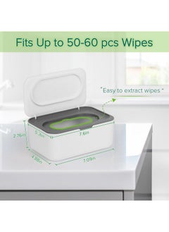 Flenpptly Flenpptly Baby Wipes Dispenser, Wipes Case Baby Wipe Holder Keeps Wipes Fresh, Non-Slip, Easy Open & Close (Gray)  - Image 2