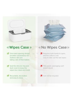 Flenpptly Flenpptly Baby Wipes Dispenser, Wipes Case Baby Wipe Holder Keeps Wipes Fresh, Non-Slip, Easy Open & Close (Gray)  - Image 4