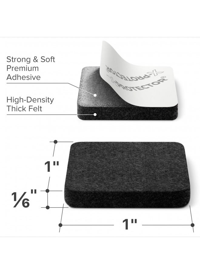 X-Protector X-PROTECTOR Felt Furniture Pads - 48 PCS 1" - Felt Pads Floor Protectors - Chair Felt Pads - Felt Pads for Furniture Feet - Furniture Pads for Hardwood Floors - Protect Your Floors! (Black, Square)  - Image 4