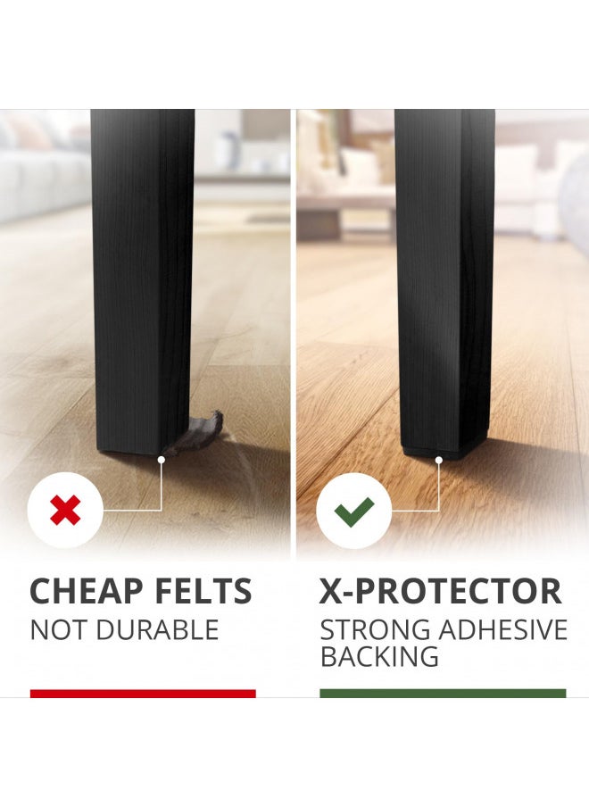 X-Protector X-PROTECTOR Felt Furniture Pads - 48 PCS 1" - Felt Pads Floor Protectors - Chair Felt Pads - Felt Pads for Furniture Feet - Furniture Pads for Hardwood Floors - Protect Your Floors! (Black, Square)  - Image 3