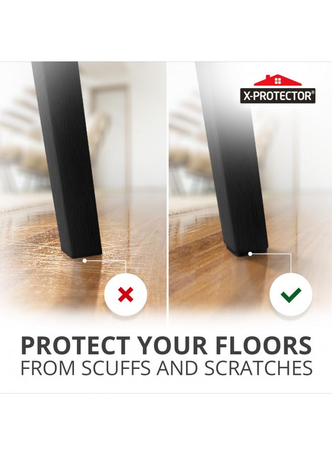 X-Protector X-PROTECTOR Felt Furniture Pads - 48 PCS 1" - Felt Pads Floor Protectors - Chair Felt Pads - Felt Pads for Furniture Feet - Furniture Pads for Hardwood Floors - Protect Your Floors! (Black, Square)  - Image 2