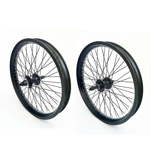DONSP1986 20 inch x 1.85" Heavy Duty Bike Rim Wheels Set, 12 Gauge 48 Spokes Wheelset, Double Wall Aluminum Alloy 20" Bicycle Rims Set (Front & Rear) (Black) Disc Brake - Image 1