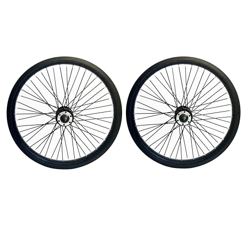 DONSP1986 20 inch x 1.85" Heavy Duty Bike Rim Wheels Set, 12 Gauge 48 Spokes Wheelset, Double Wall Aluminum Alloy 20" Bicycle Rims Set (Front & Rear) (Black) Disc Brake - Image 2