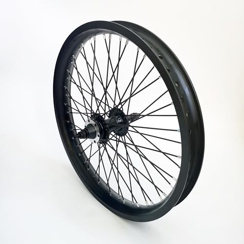 DONSP1986 20 inch x 1.85" Heavy Duty Bike Rim Wheels Set, 12 Gauge 48 Spokes Wheelset, Double Wall Aluminum Alloy 20" Bicycle Rims Set (Front & Rear) (Black) Disc Brake - Image 3