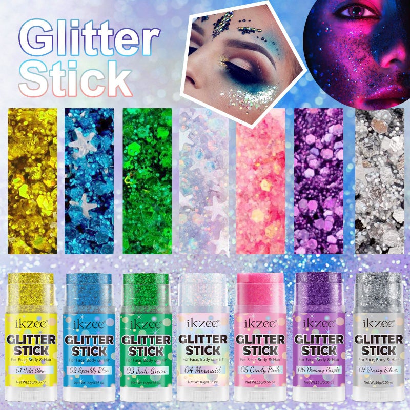 ikzee Body Glitter Makeup for Nightclubs & Parties - Long-Lasting Shimmer - Image 2