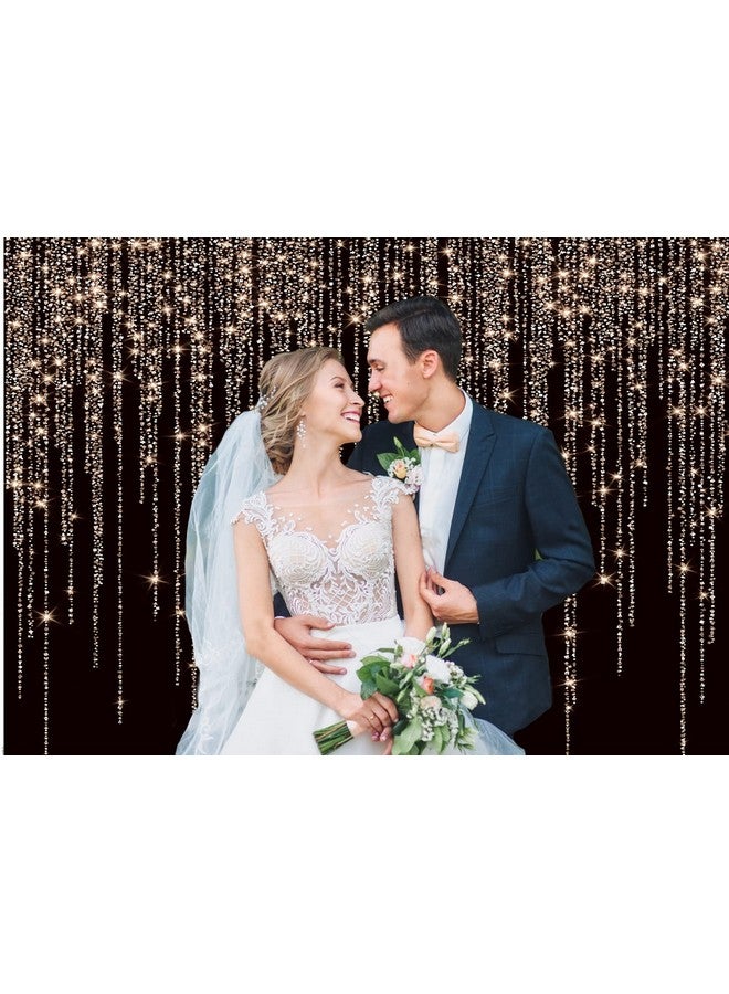 CHAIYA 7X5Ft Black Gold Backdrop For Adult Kids Birthday Party Photo Backdrop Decorations Banner Golden Streamer Flash Banner Party Photography Background - Image 3