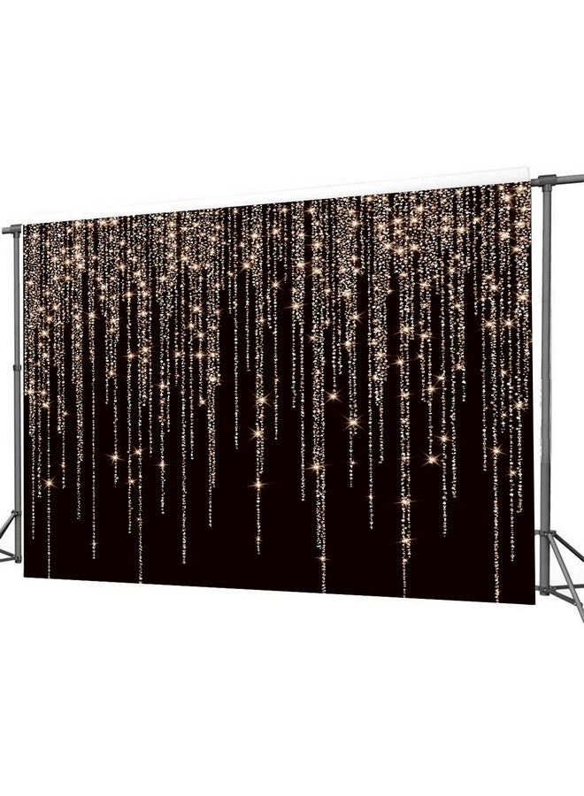CHAIYA 7X5Ft Black Gold Backdrop For Adult Kids Birthday Party Photo Backdrop Decorations Banner Golden Streamer Flash Banner Party Photography Background - Image 5