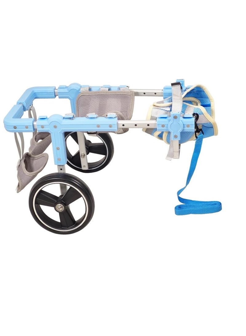 NNC PETS Pet Wheelchair, Two wheels support, Adjustable, Comfortable, and Durable, Pet mobility with Aluminum Alloy, Hind leg support, Harness and Abdominal support, small to medium pets 48 cm (Blue) - Image 1