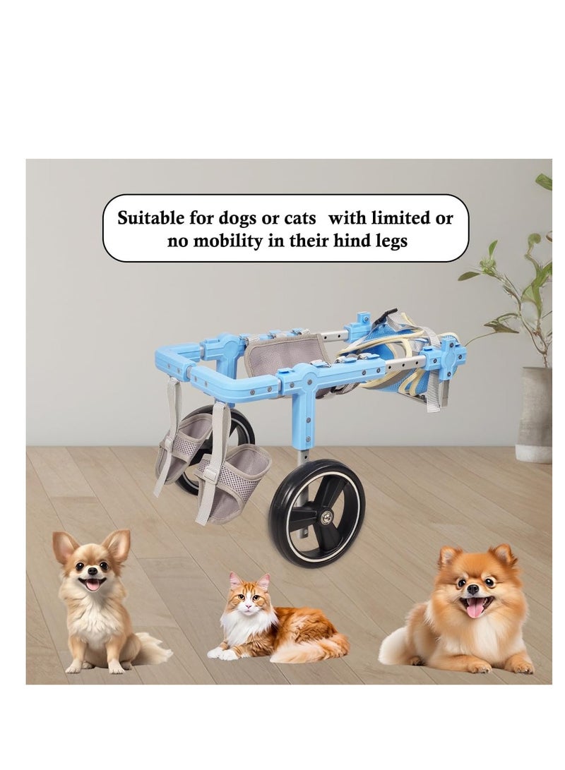 NNC PETS Pet Wheelchair, Two wheels support, Adjustable, Comfortable, and Durable, Pet mobility with Aluminum Alloy, Hind leg support, Harness and Abdominal support, small to medium pets 48 cm (Blue) - Image 5