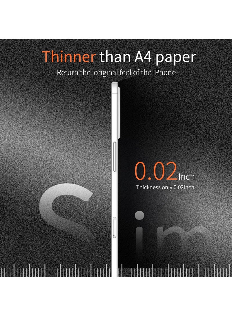 TIGER Dataroad for iPhone 16 Pro Max Slim Case, 0.2mm Fit [Paper-Thin] Lightweight Matte Finish PP Back Protection, Anti-Fingerprints & Yellowing, Compatible with iPhone 16 Pro Max 6.9-Inch - Transparent White - Image 2