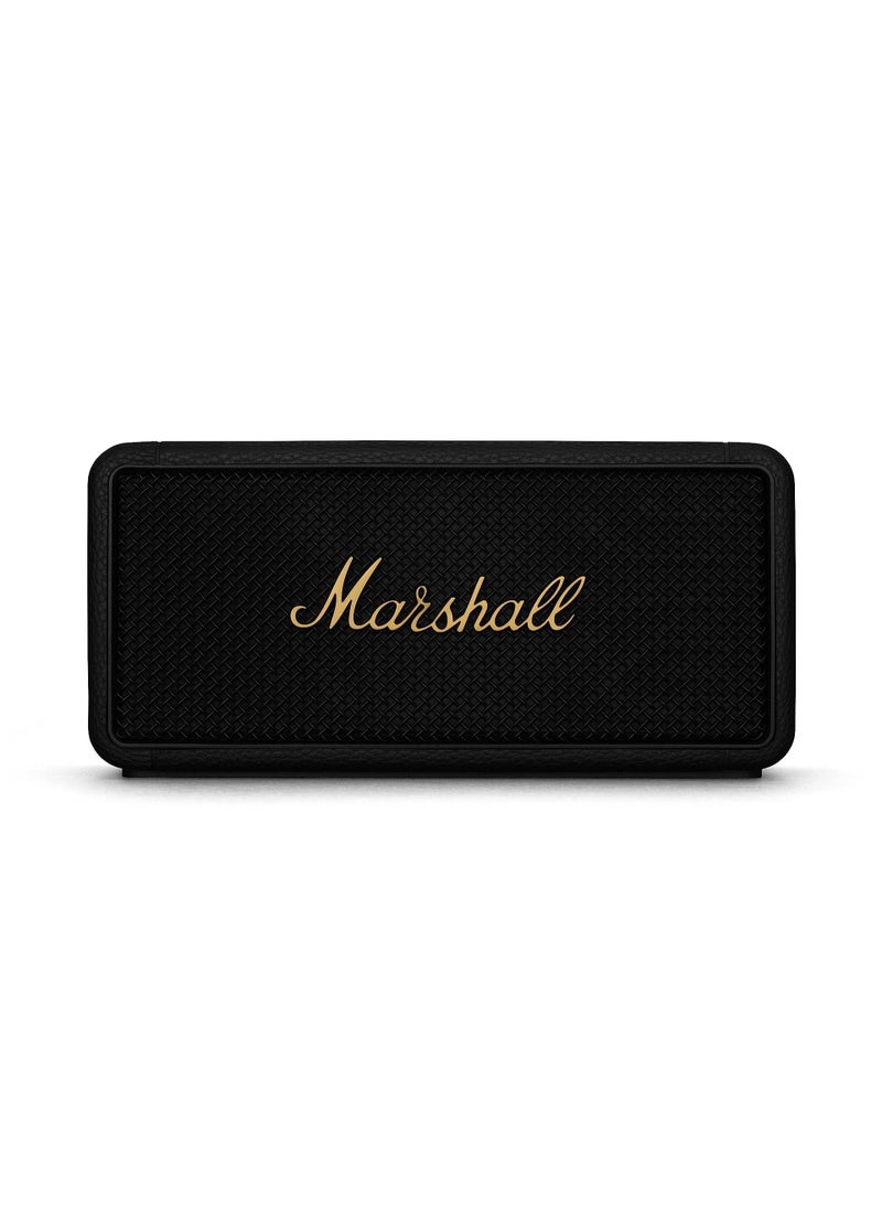 Marshall Middleton Bluetooth Portable Speaker for Outdoor Adventures, 20+ hours of Wireless playtime, water resistant IP67 50W - Black and Brass  - Image 1