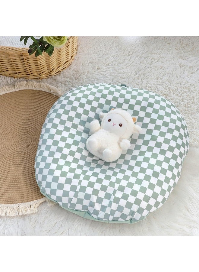 DILIMI Newborn Lounger Cover, Soft Comfortable Baby Lounger Cover, 1 Pack Reversible Removable Slipover for Infant Lounger Pillow, Green Checkered (Lounger not Included) - Image 4
