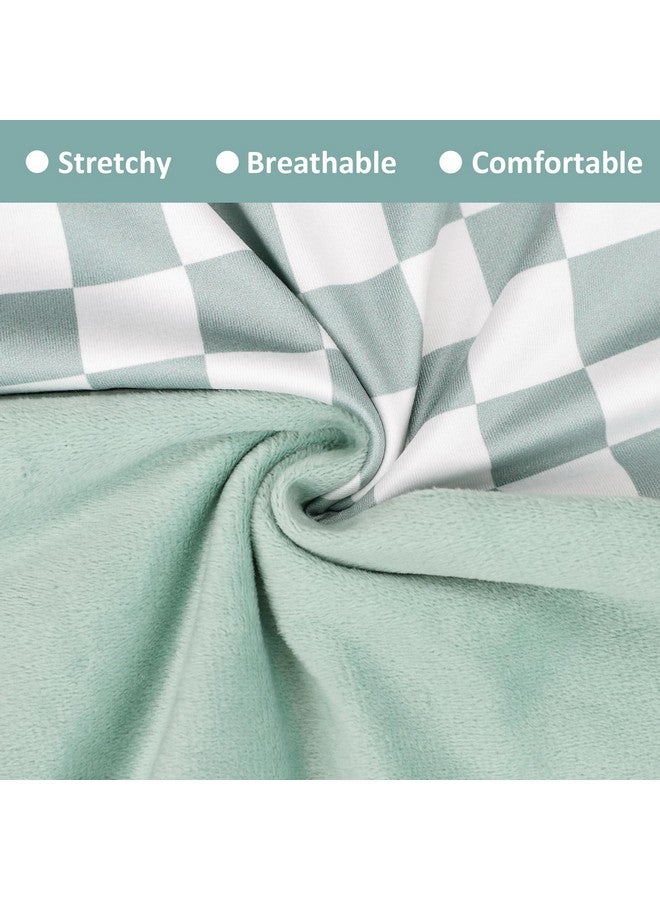 DILIMI Newborn Lounger Cover, Soft Comfortable Baby Lounger Cover, 1 Pack Reversible Removable Slipover for Infant Lounger Pillow, Green Checkered (Lounger not Included) - Image 1