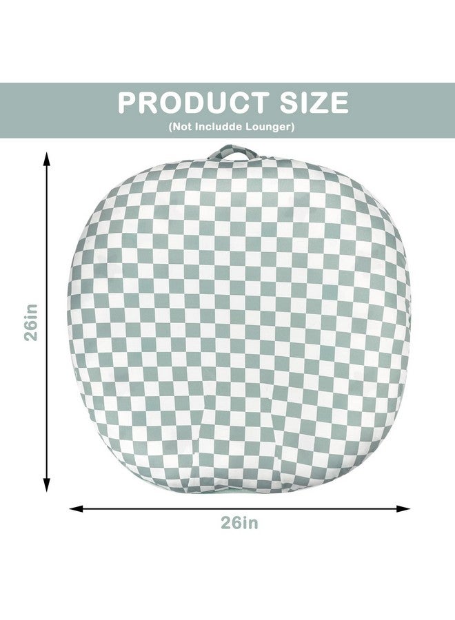 DILIMI Newborn Lounger Cover, Soft Comfortable Baby Lounger Cover, 1 Pack Reversible Removable Slipover for Infant Lounger Pillow, Green Checkered (Lounger not Included) - Image 2