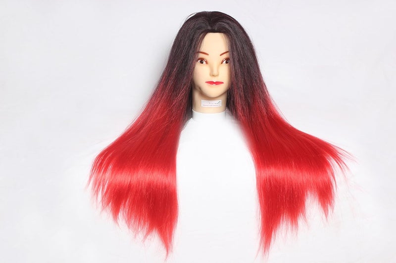Ritzkart Synthetic Feel Natural Human Soft 27 Inch Long Hair Black Red Mix Dummy With 2pc Women Fashion Accessories Hair Styling Clip Black - Image 2