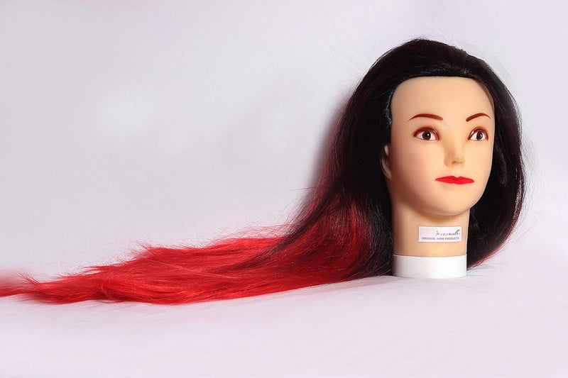 Ritzkart Synthetic Feel Natural Human Soft 27 Inch Long Hair Black Red Mix Dummy With 2pc Women Fashion Accessories Hair Styling Clip Black - Image 4