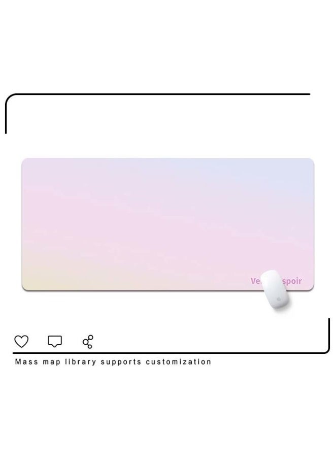 Ins Style Gradient Extra Large Mouse Pad Dopamine Color Lock Edge Non-slip Thickened Dormitory Office Desktop Keyboard Pad-Color:900*400*4mm-Pattern:Lucky Bag [all Styles Shipped Randomly In The Store]