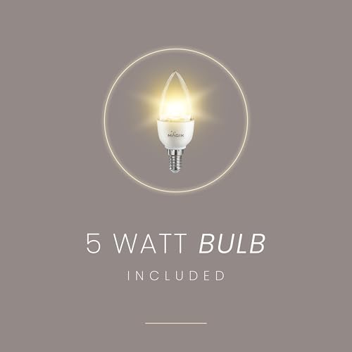 MAGIK Moroccan Mist Decorative Table Lamp (Grey) | Concrete Base with Off-White Fabric Shade | Includes 5W LED Bulb | E14 Holder | Elegant Ambient Lighting for Bedroom, Living Room & Study - Image 2
