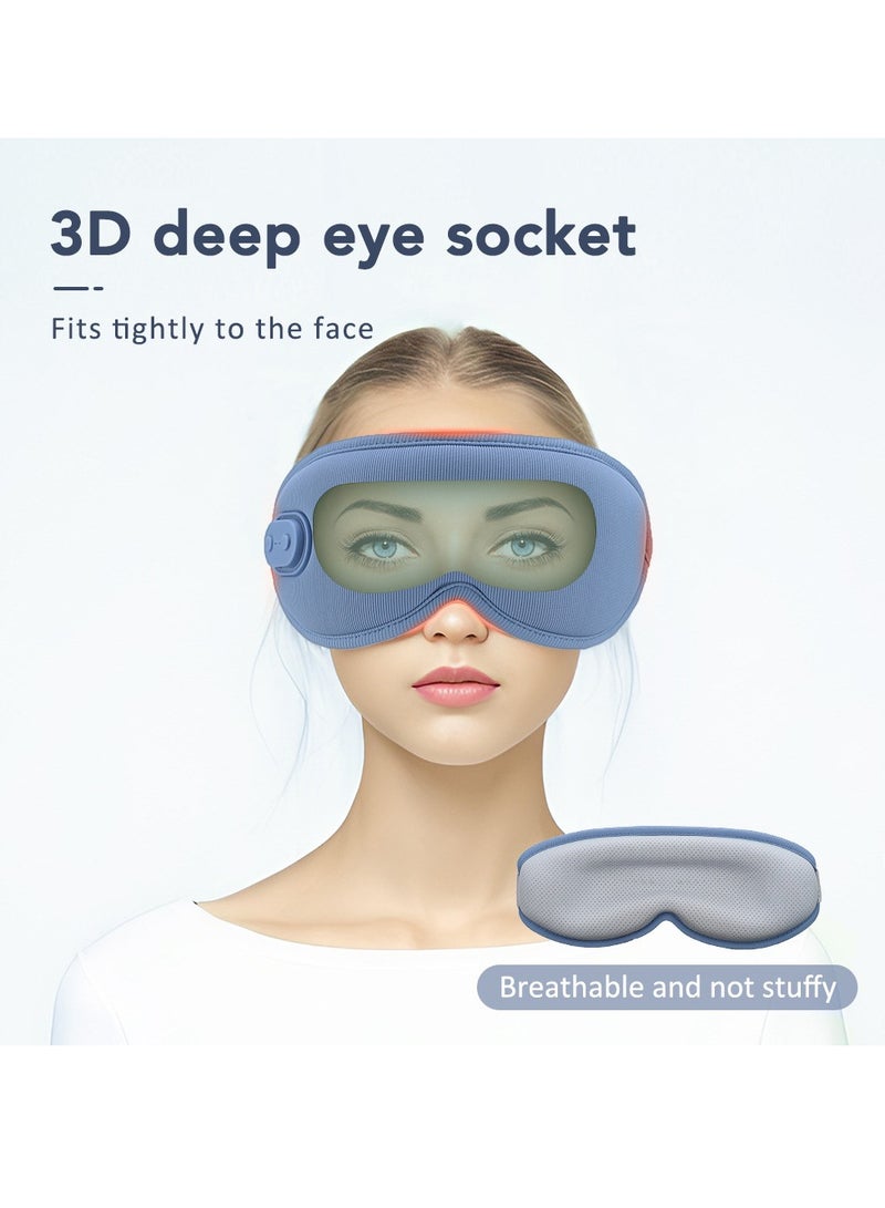 قناع عين ذكي ثلاثي الأبعاد للتدليك الحراري، جهاز بخار للعين قابل لإعادة الشحن، مساعد على النوم، يحجب الضوء ويخفف إجهاد العين - Image 5