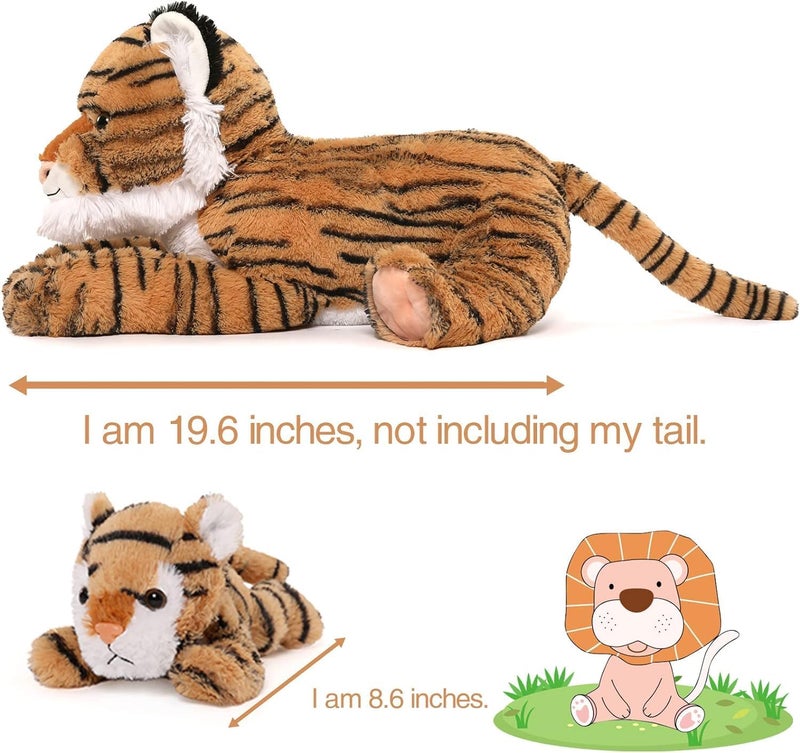 MorisMos Tiger Giant Stuffed Animals, 50 cm Tiger Mom with 3 Kawaii Babies, Realistic Stuffed Animals Large Toys Gifts for Girls, Boys, Girlfriends, Easter Birthday Decoration - Image 2