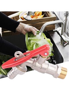Excefore Home Water Tap, Brass Thread Water Supply Manual Tap Lockable Faucet Home Outdoor Garden Tool Durable Bibcock Outside Garden Tap, 1/2 Inch  - Image 2