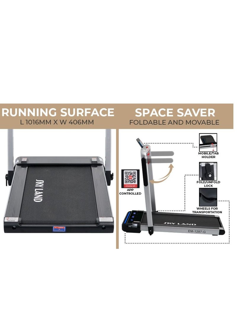 SkyLand - 2 In 1 Fitness Foldable Walking Pad Treadmill |4 HP Peak Running Machine With Wrist Band Controller - Image 1