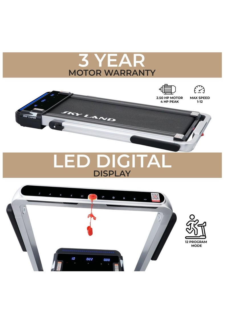 SkyLand - 2 In 1 Fitness Foldable Walking Pad Treadmill |4 HP Peak Running Machine With Wrist Band Controller - Image 1