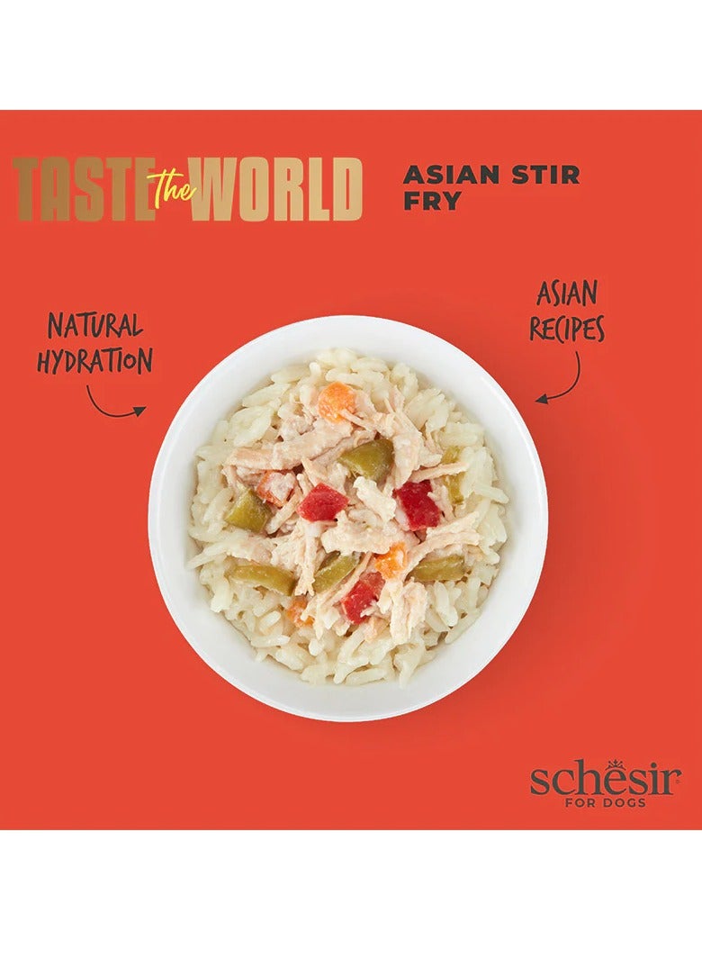 شيسر 6 قطع تيست ذا وورلد آسيوية مقلية في المرق - علبة 150 جرام، طعام رطب كامل ومتوازن للكلاب البالغة - Image 3