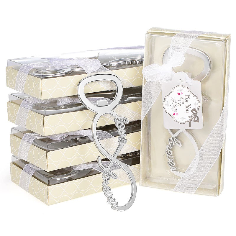Honeydak 36 Packs Love Forever Bottle Opener Wedding Party Favors for Guest Souvenir Bridal Shower Return Present Birthday Party Decorations and Supplies (Silver)  - Image 1