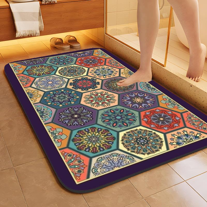 SKVM Water Absorbent mat for Bathroom Kitchen Floor Door Entrance Anti Slip Floor Foot Anti Skid Bathroom Shower mat (Design 22) - Image 1