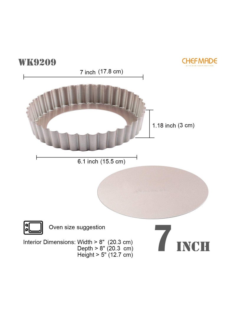 chefmade Tart Pan 7 Inch with Removable Loose Bottome - Image 2