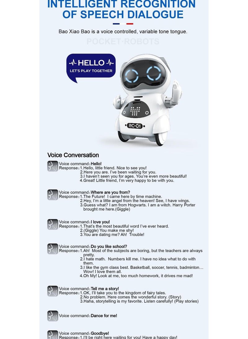 Pocket Emo Robot Talking Interactive Dialogue Voice Recognition Record Singing Dancing Telling Story Mini Robot Toy - Image 5