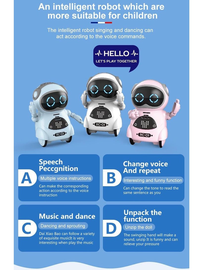 Pocket Emo Robot Talking Interactive Dialogue Voice Recognition Record Singing Dancing Telling Story Mini Robot Toy - Image 3