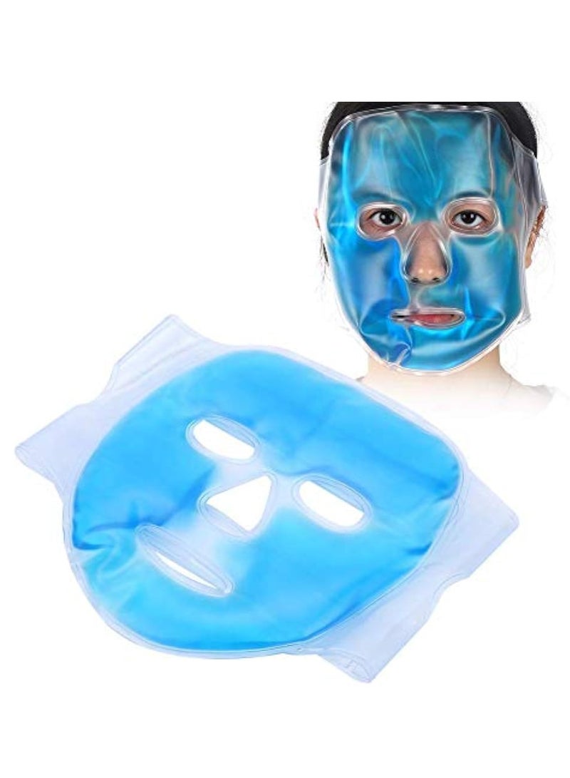 KASTWAVE 2Pcs Reusable Ice Face Mask, Masque Facial en Gel Réutilisable, Hot Cold Therapy Cold Gel Mask, Face SPA for Woman Sleeping, Fatigue Relief Full Face Sleep Mask for Swollen Face, Dark Circle, Migraine - Image 1