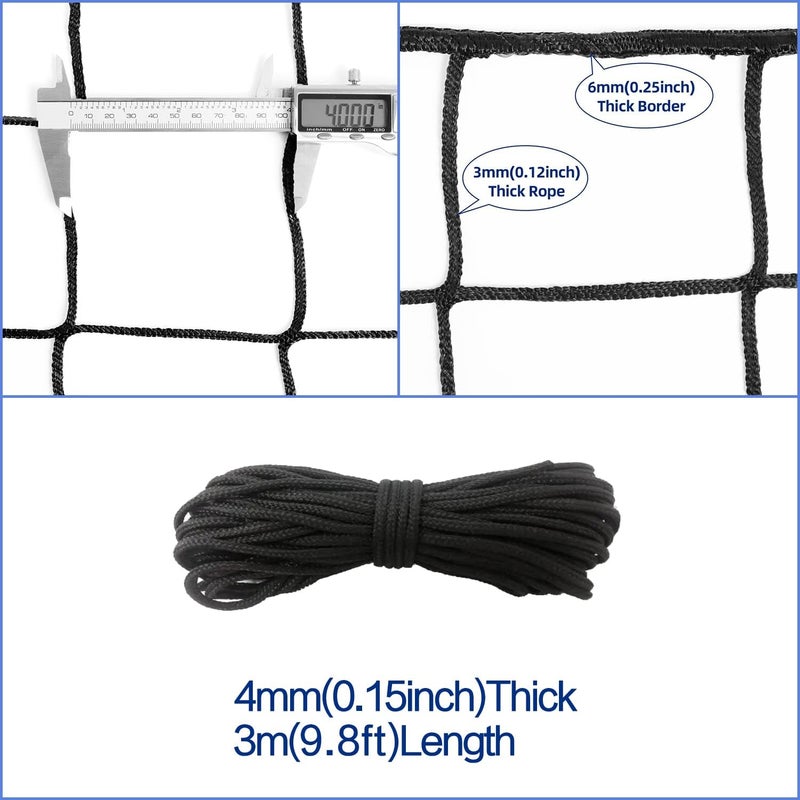 Wiseek Soccer Backstop Net, High Impact Barrier Net, Nylon Practice Sports Netting 10x20ft/10x30ft/10x40ft (Installation Rope Included) - Image 5