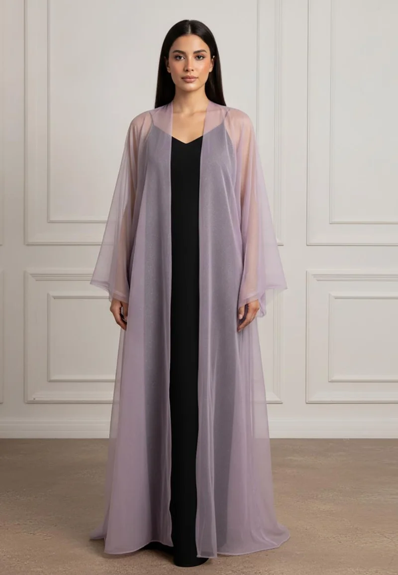 Nukhbaa Shimmer Organza Abaya | Organza Fabric-920