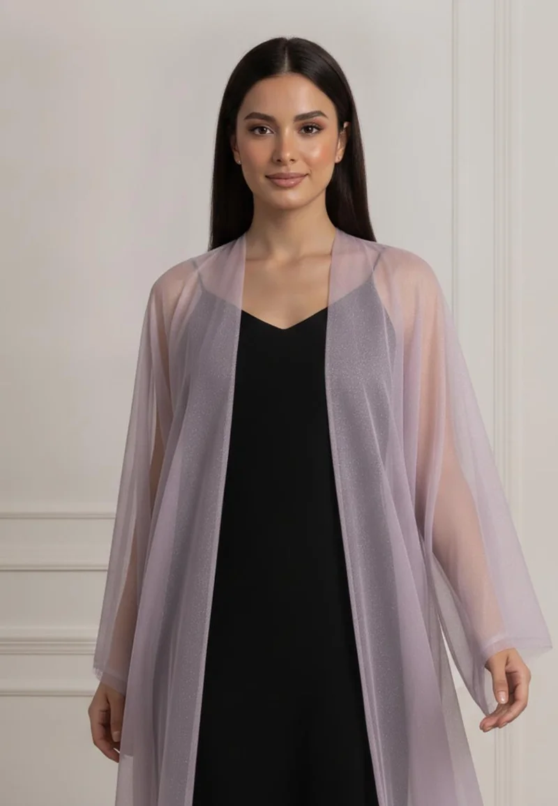 Nukhbaa Shimmer Organza Abaya | Organza Fabric-920