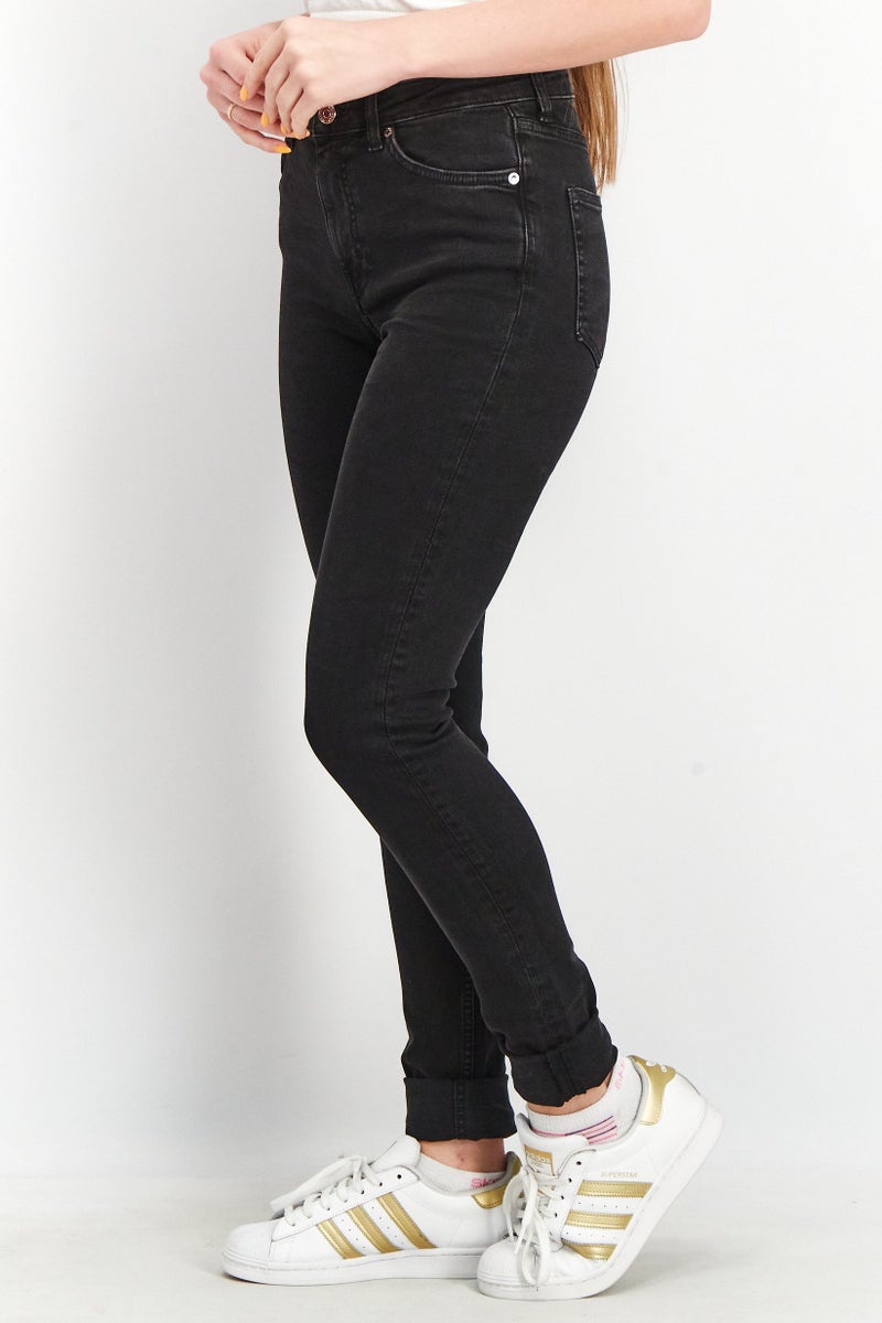 Weekday Women Regular Fit Solid Jeans, Black - Image 3