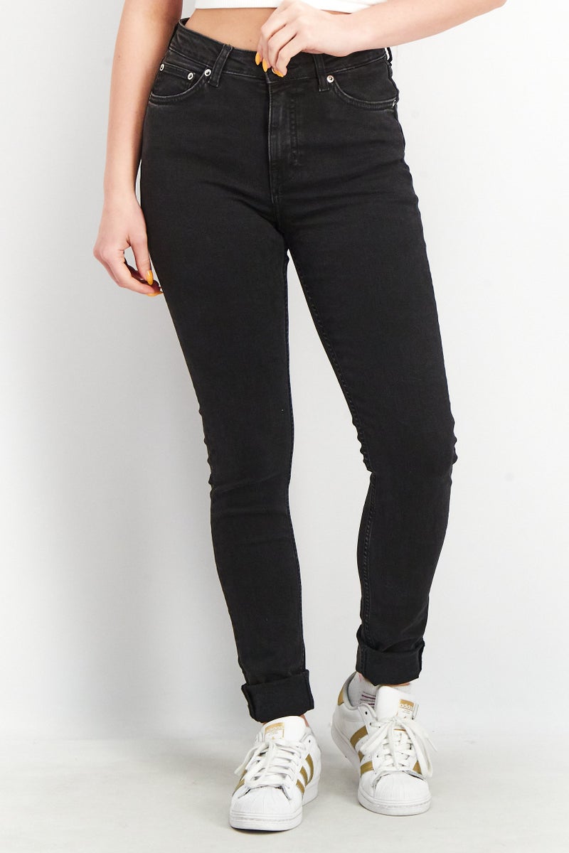 Weekday Women Regular Fit Solid Jeans, Black - Image 1