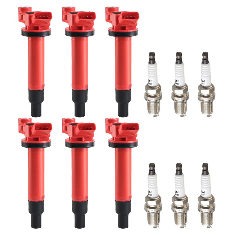 CarBole UF267 Ignition Coils and Spark Plugs Set Compatible with Lexus Toyota (OE: UF267+PK20TT) - Image 1