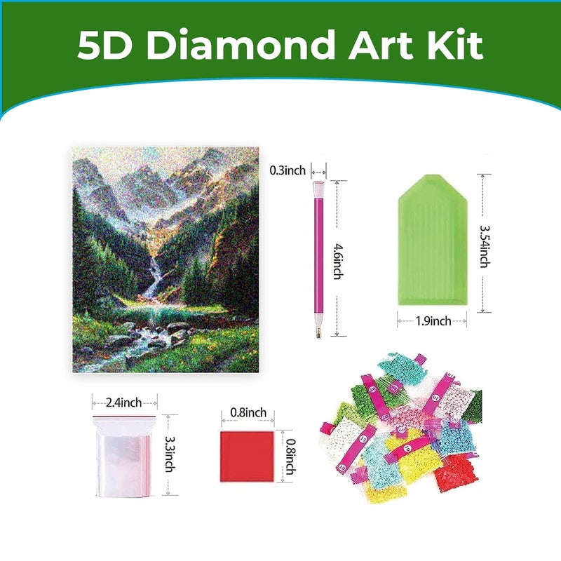 RANUR 5D Waterfall Diamond Painting Kit Home Wall Decor Diamond Painting Kits for Kids and Adults Stunning DIY Decor with Rhinestone Artistic Masterpieces - Image 2