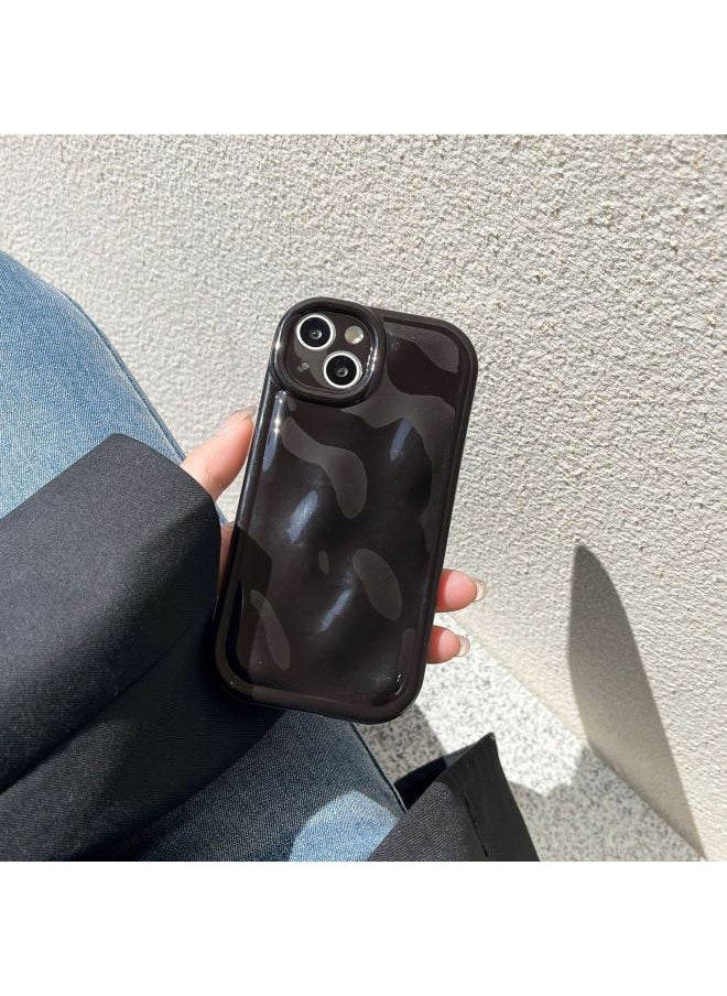 Generic - Solid Color Creative Meteorite Pattern For IPhone15pro Max Mobile Phone Case Apple 16 13/14 Women-Color:Xym Meteorite Pattern Imd Black-Applicable Model:15pro (without Packaging) - Image 1