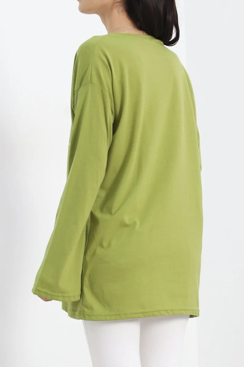 Nateli Printed Oversize Jersey Tunic Light Green - 20217.1567.