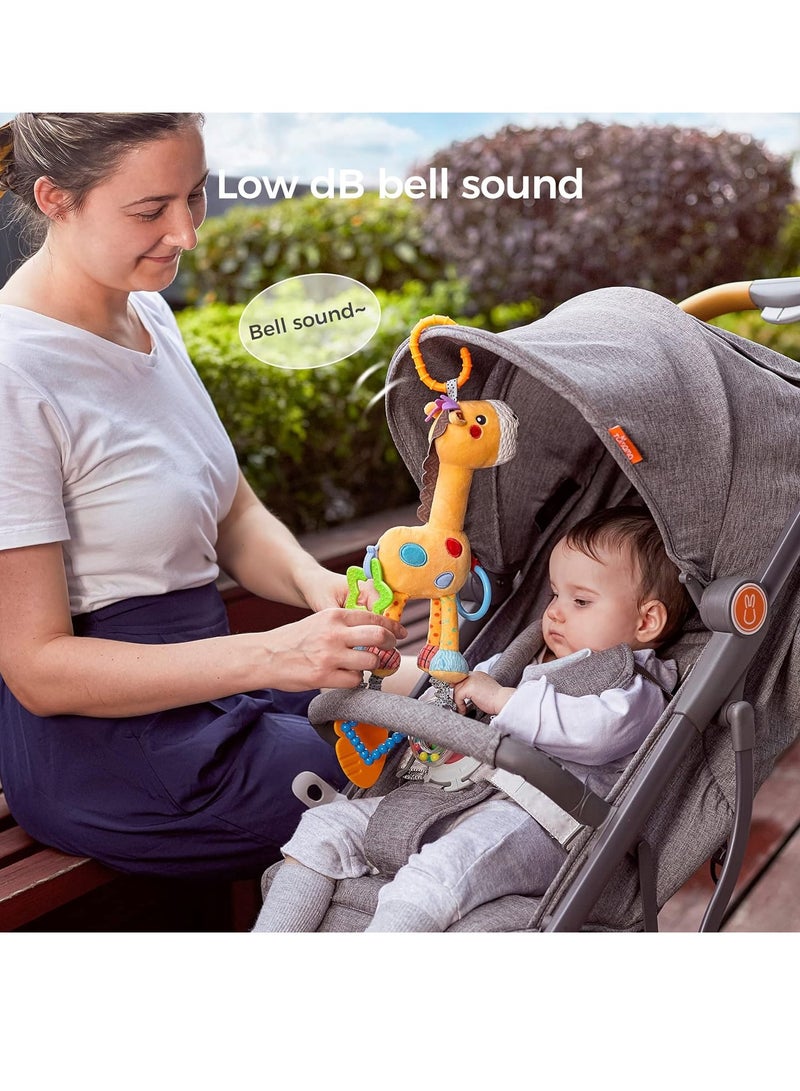 Giraffe Hanging Rattle Toys, Soft Baby Hanging Toys with Wind Chimes, Stroller Car Seat Crib Plush Animal Activity Toys Gift for Newborn Toddlers  - Image 3