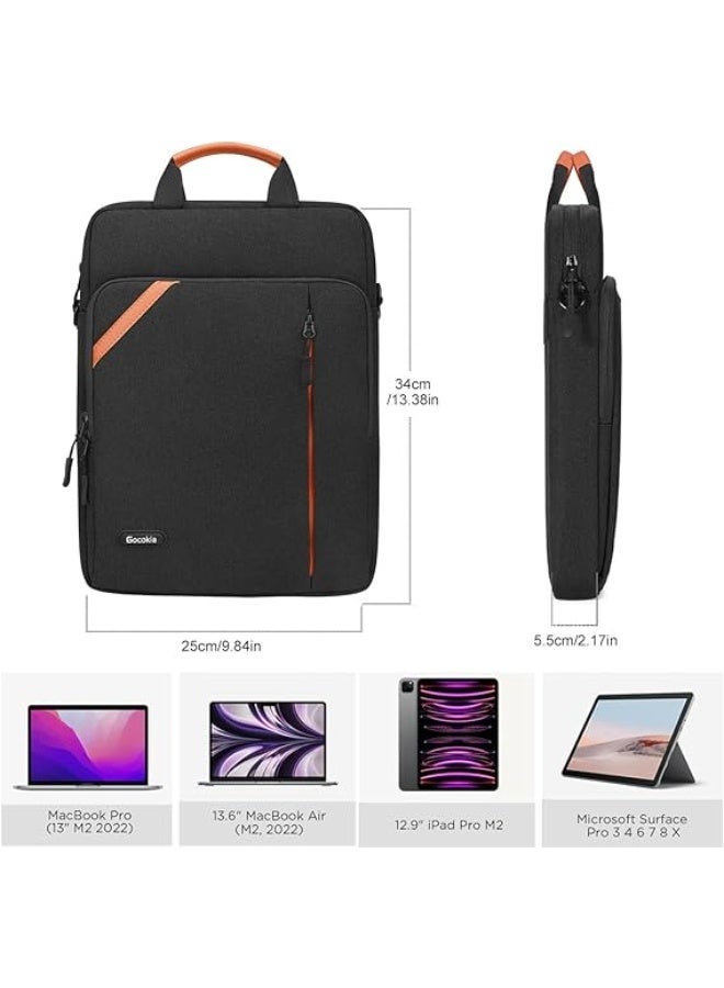 Gocokia Men Carrying Bag Tablet Shoulder Bag for 12.9" iPad Pro 2018-2022/13" MacBook Pro / 13.6" Macbook Air/Microsoft Surface Pro X 9 8 7, Messenger Computer Sleeve Case - Image 2
