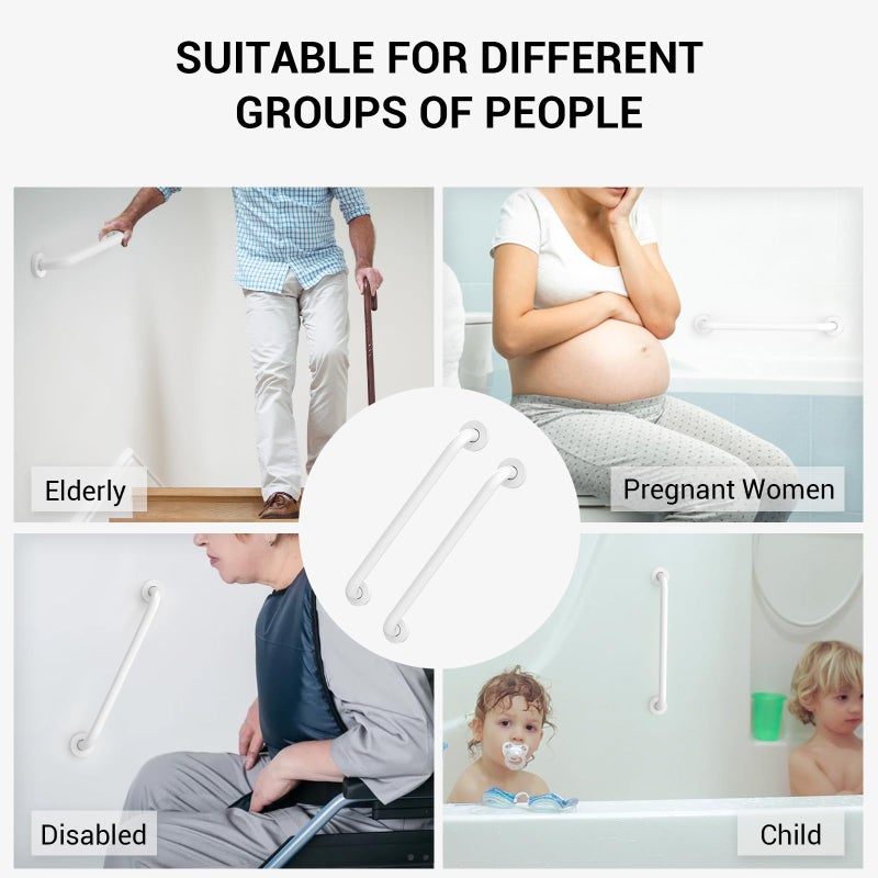 Tesuchan 16 Inch Grab Bars for Bathtubs and Showers White - Image 4