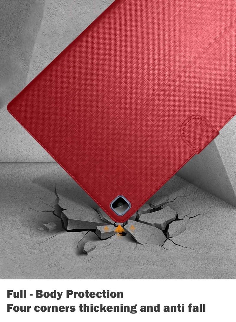 Wtech Honor Pad X8 10.1 Inch 2022 / Pad X8 Lite 9.7 Inch 2022 - ASN Love Series PU Leather Magnetic Closure Flip Case Cover - Red - Image 3